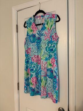 Aryeh Pink & Aqua Tropical Golf Dress